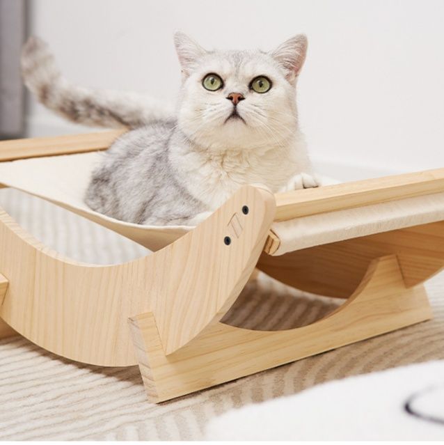 ハンモック 天然木製ゆりかごハンモック