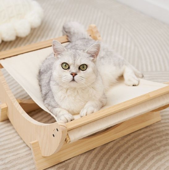 ハンモック 天然木製ゆりかごハンモック