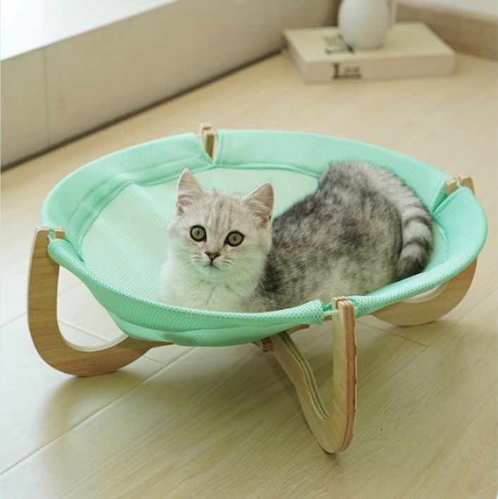ハンモック 木製フレーム猫用吊り下げベッド