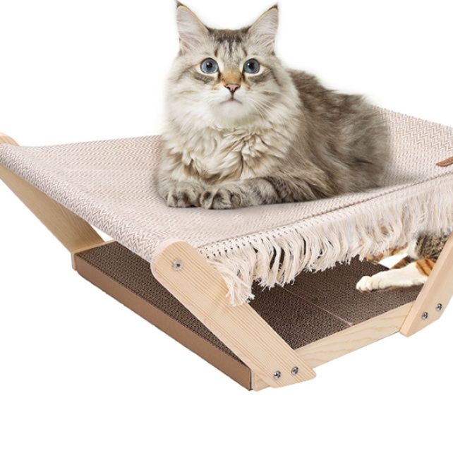 ハンモック 木製フレーム付き猫専用ハンモックベッド