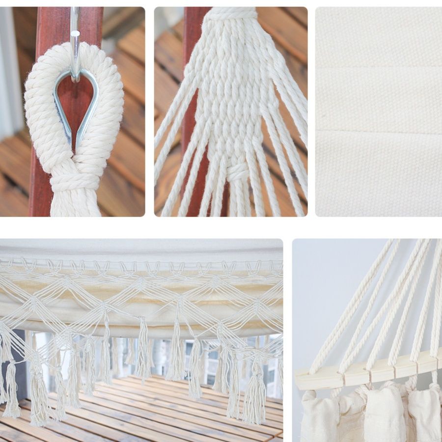 ハンモックベランダ自立式木製フレーム付き屋内外兼用ハンモック