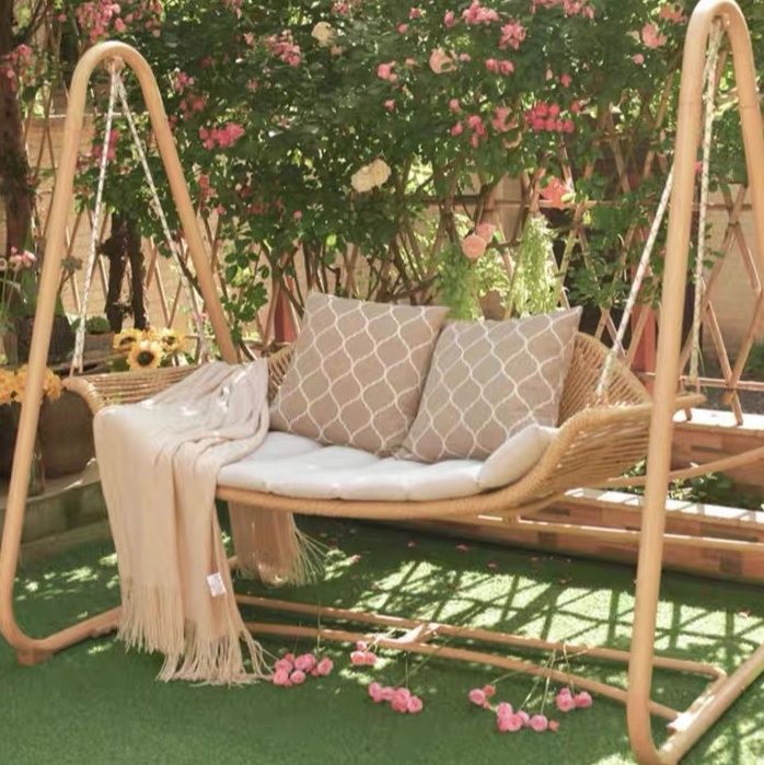 ハンモック室内用吊り下げ寝椅子木製自立式スタンド付き