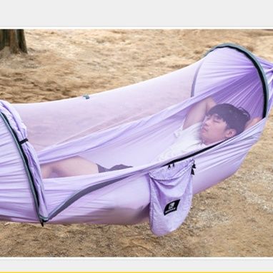 ハンモックキャンプ高密度防虫網付き吊り下げ式