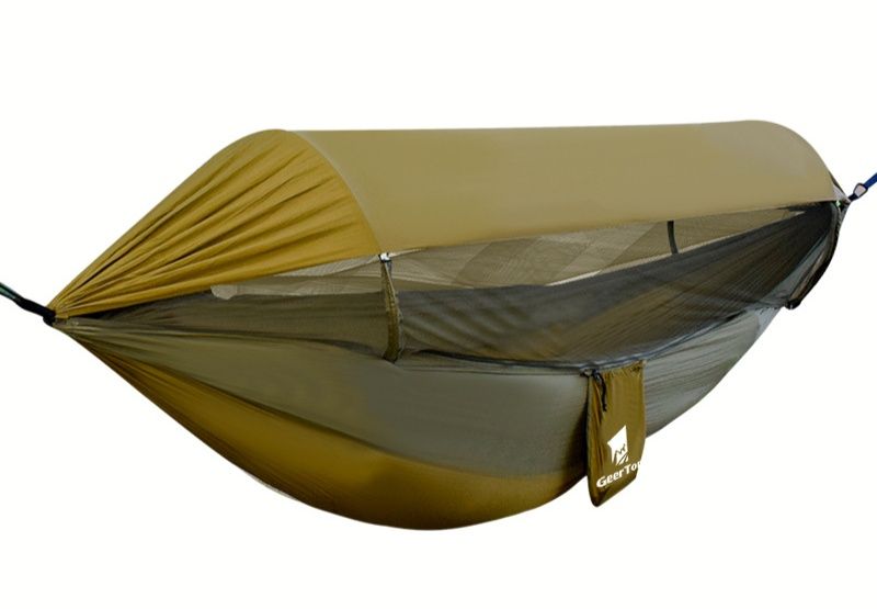 ハンモックキャンプ 防虫網付き屋外用吊り下げ式休憩寝具