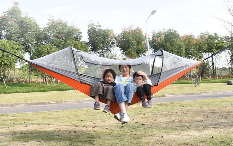 ハンモックキャンプ 蚊帳付き吊り下げ式寝床 フルセット