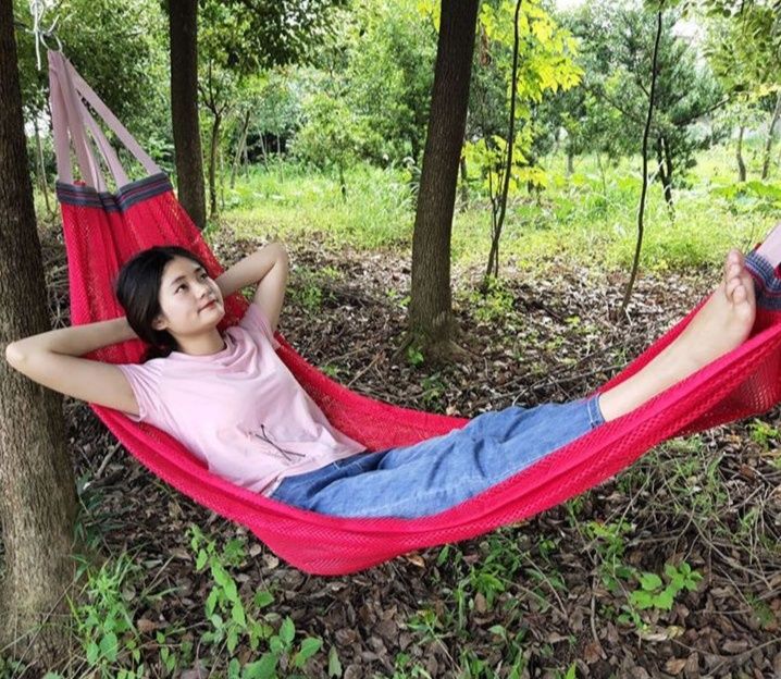 ハンモックキャンプ 網目編み屋外用吊り下げ式寝具