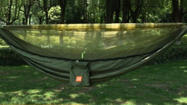 ハンモック 蚊帳付き超軽量吊り下げ式野外用寝床