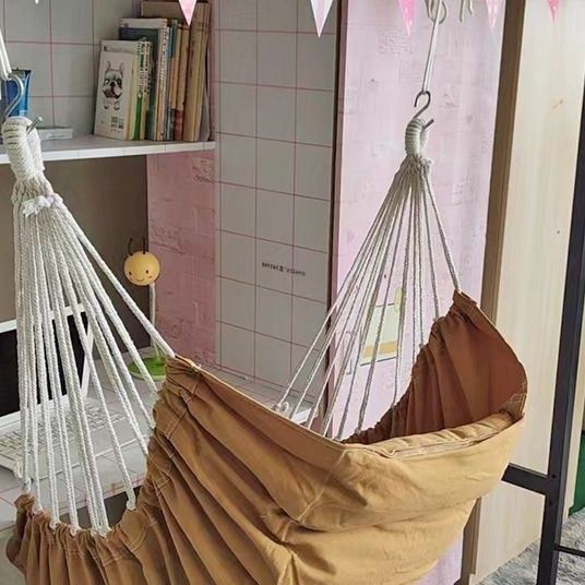 ハンモック 室内用純綿ハンモックチェア収納一体型