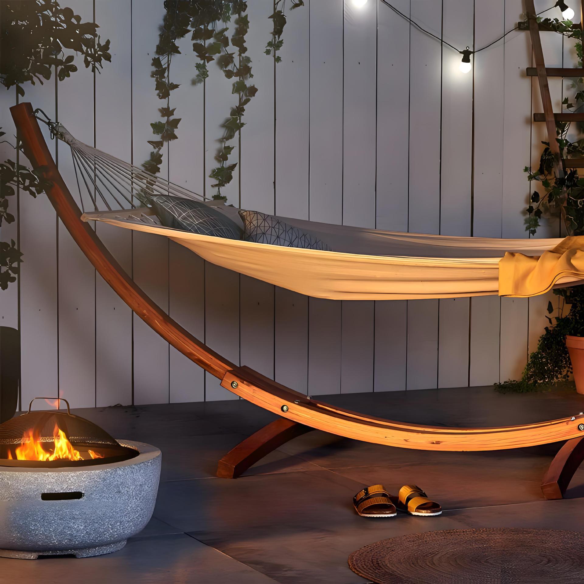 ハンモックベランダ木製自立式ハンモック専用スタンド付き吊り床