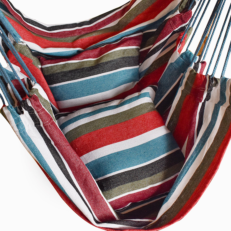 吊り下げ式チェア型ハンモック木製バー付き