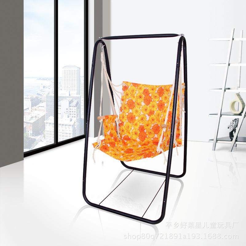 ハンモックベランダ花飾り付き自立式吊り下げ椅子型