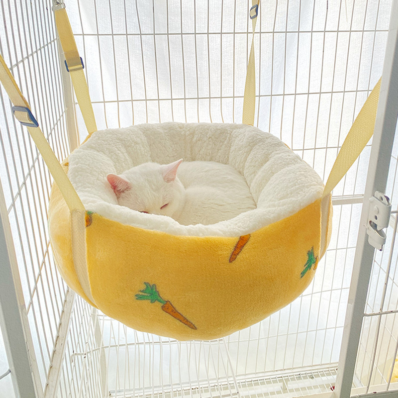 ハンモック 可愛いたべもの柄猫用吊り下げ式ベッド
