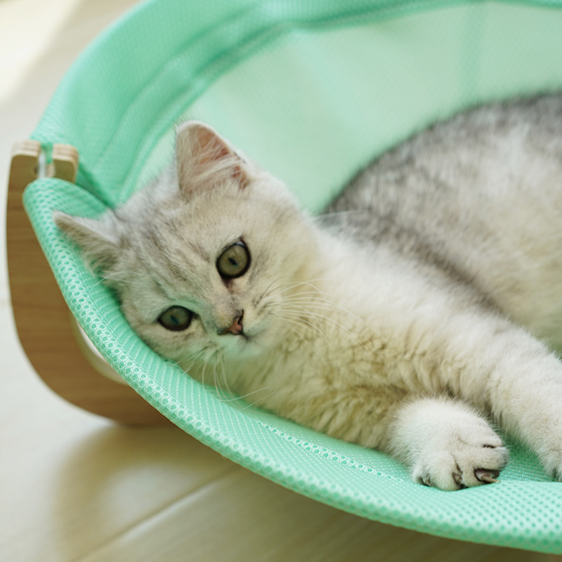 ハンモック 木製フレーム猫用吊り下げベッド
