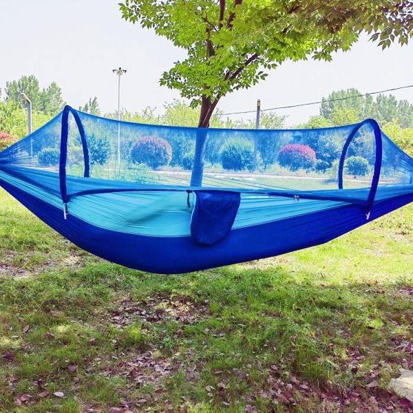 ハンモック 虫除けネット付き屋外用吊り下げ式休憩寝具