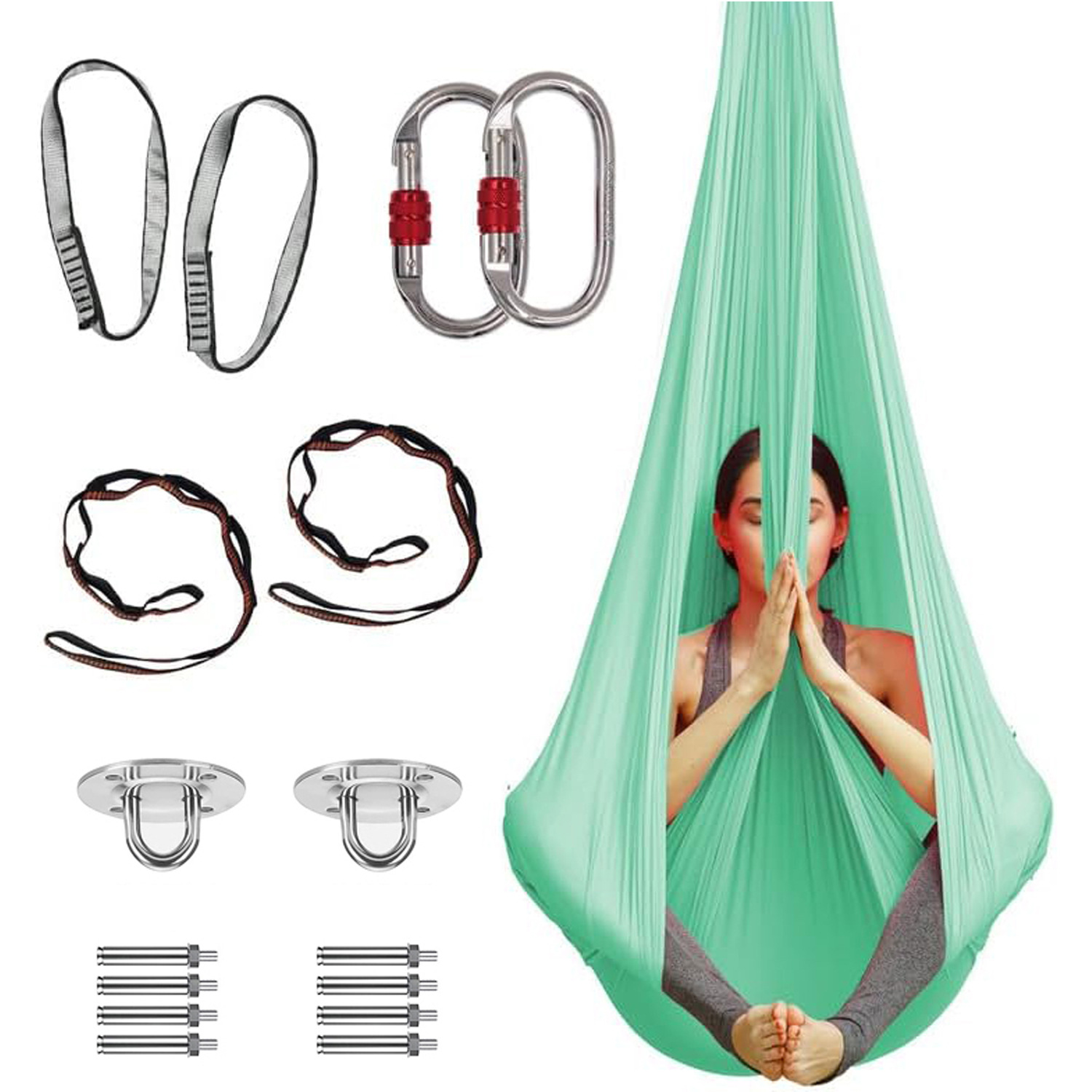 ハンモック 空中ヨガ用ハンモック完全セット取付金具付き