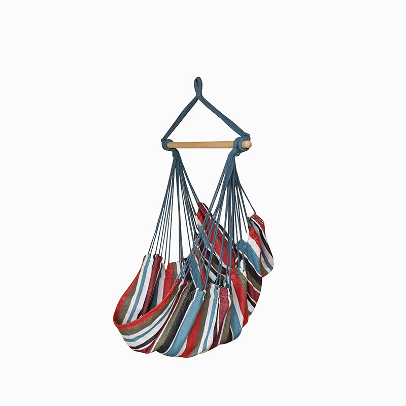 吊り下げ式チェア型ハンモック木製バー付き