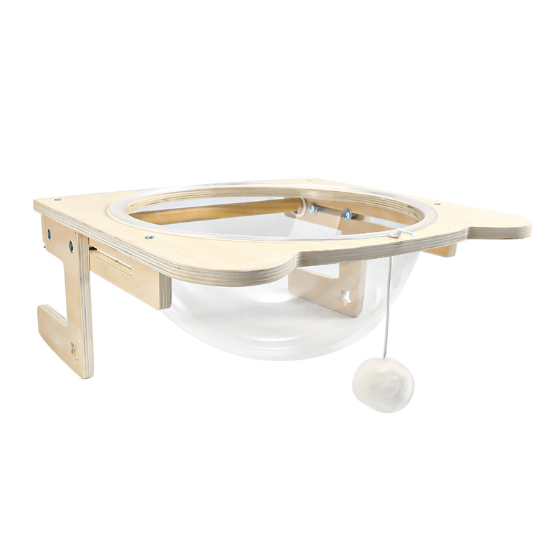 ハンモック 猫用木製フレーム透明ハンモックベッド
