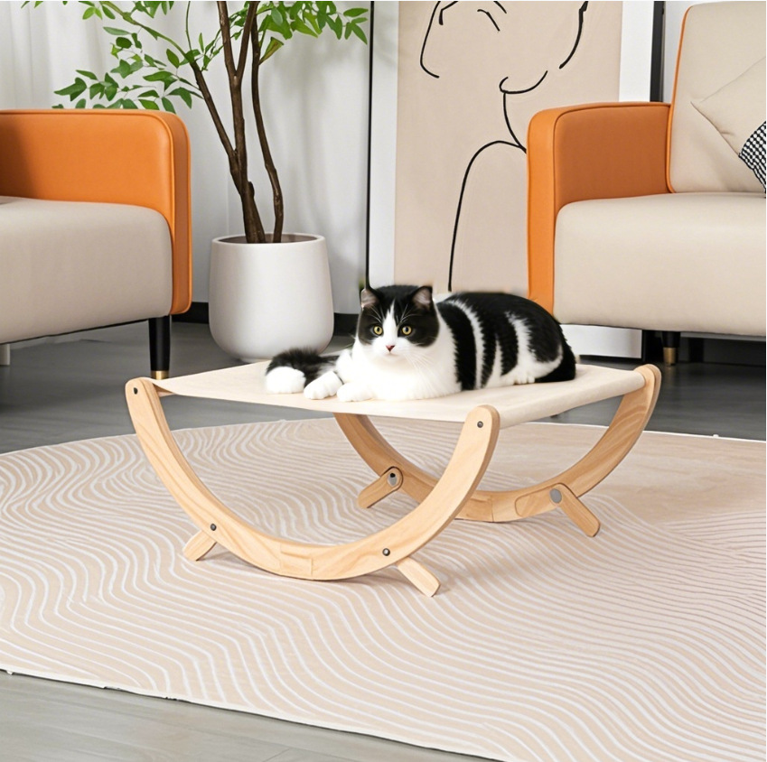 ハンモック 猫用木製ゆらゆらハンモックベッド