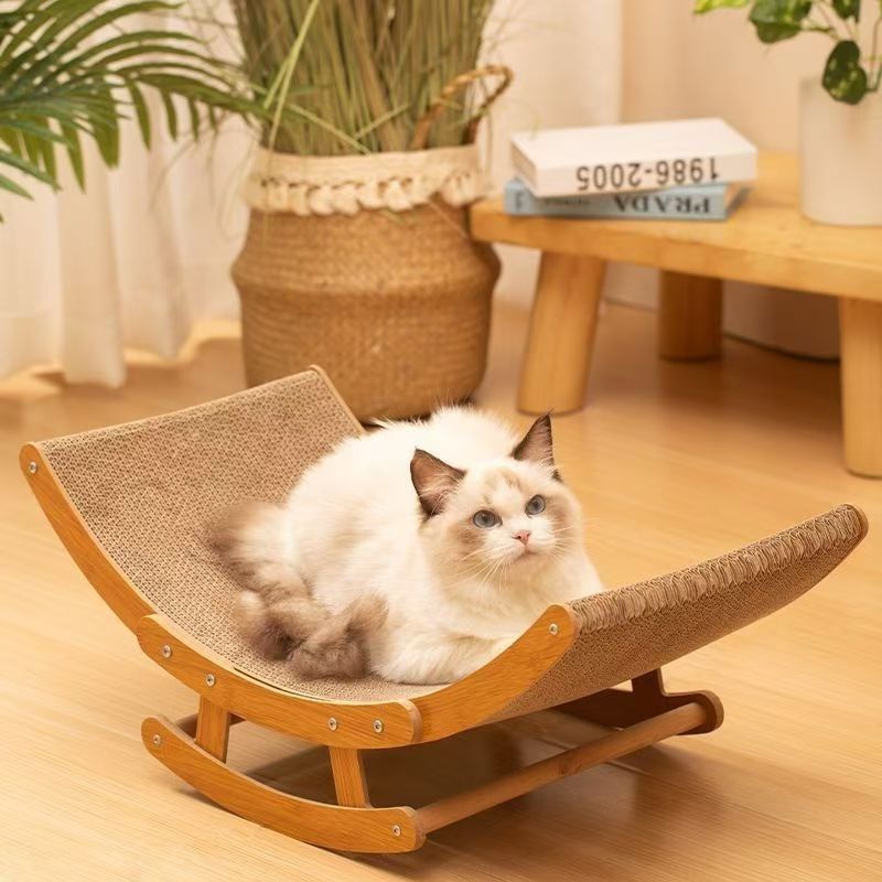 ハンモック 天然木製ゆらゆら猫用ハンモックベッド