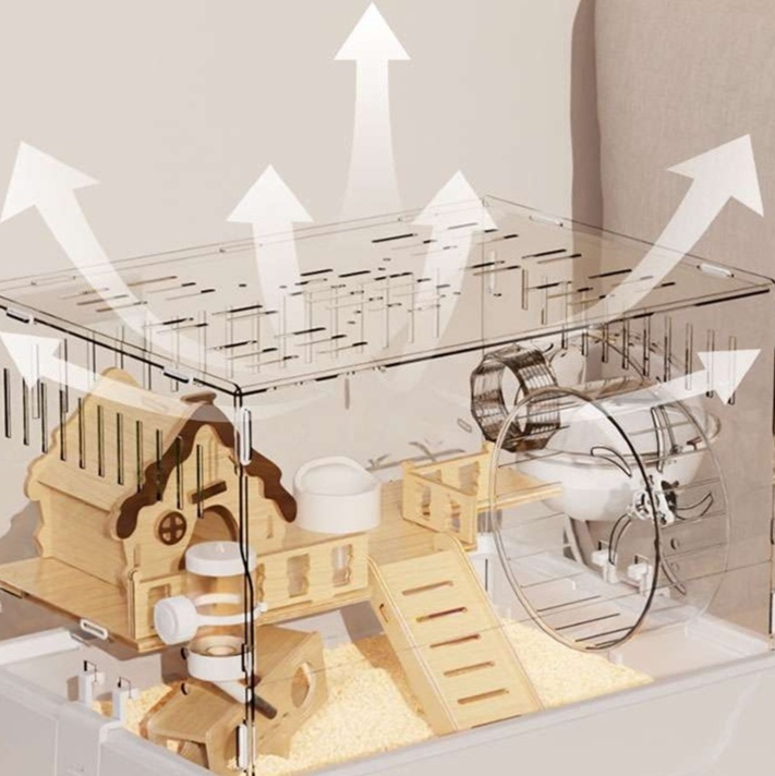 ハムスターケージ 高透明全景ハムスターハウス