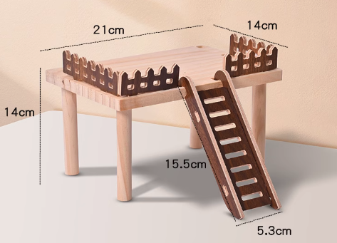 ハムスターケージ 天然木製ステージ ハウス