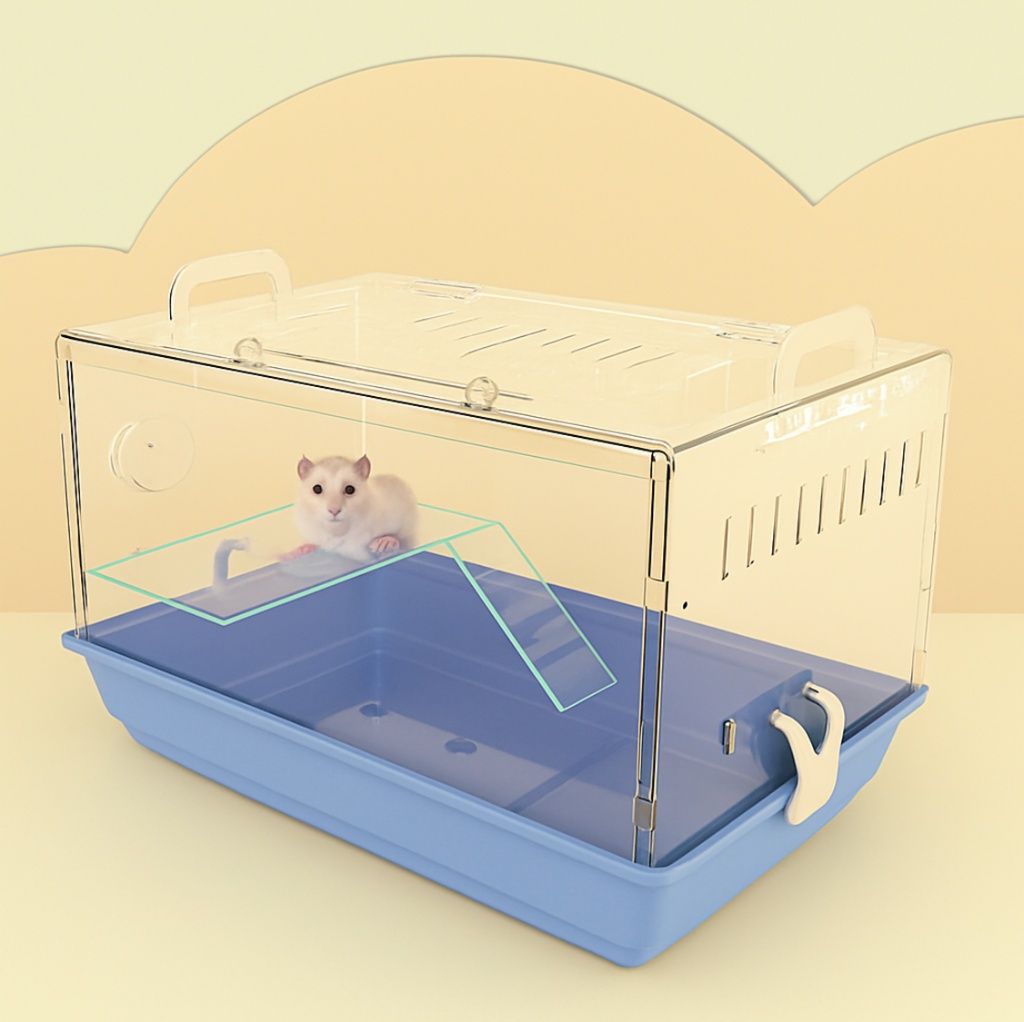 ハムスターケージ 大空間透明二階建てハムスターケージ