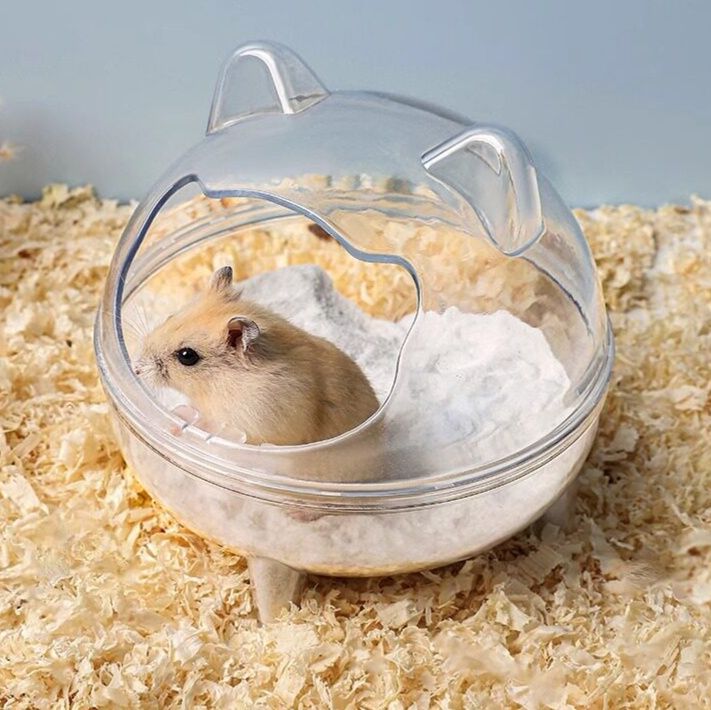 ハムスターケージ 透明浴室型小動物ハウス耳付き
