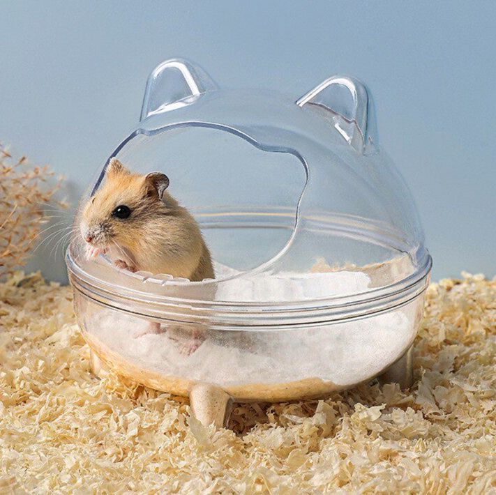 ハムスターケージ 透明浴室型小動物ハウス耳付き