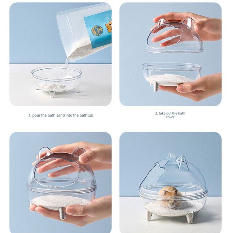 ハムスターケージ 透明浴室型小動物ハウス耳付き