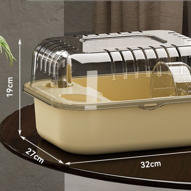 ハムスターケージ 小型透明蓋付き持ち運び便利ハムスター飼育ケージ