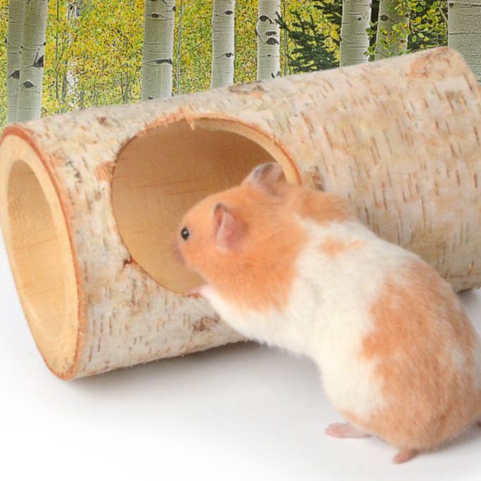ハムスターケージ 天然樺木皮トンネル型ハウス