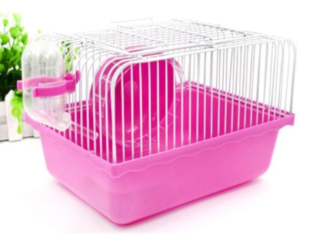 ハムスターケージ 小動物用持ち運び便利な網付きケージ