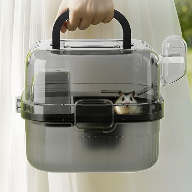 持ち運び便利な取っ手付き透明ハムスターケージプラスチック