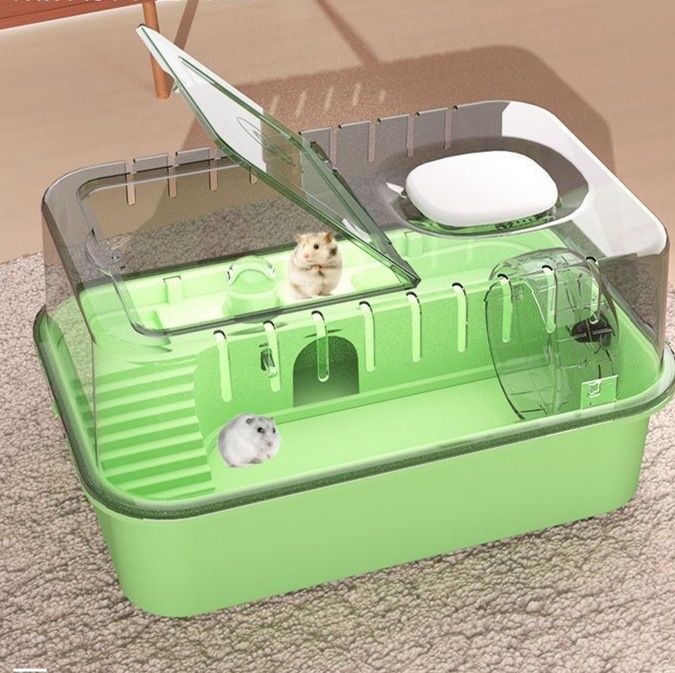 ハムスターケージ 透明上蓋付き二階建てハムスターケージアクリル
