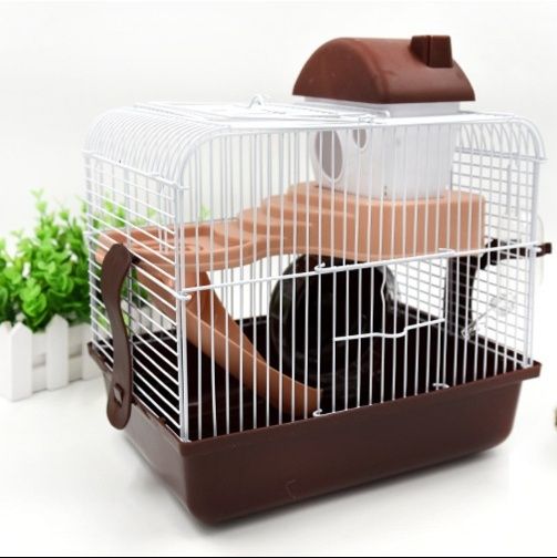 ハムスターケージ 二階建て回し車付き小動物用金属網ケージ