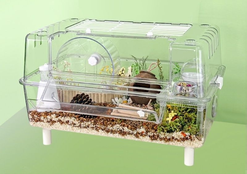 ハムスター用大型透明プラスチックケージ 積み重ね対応