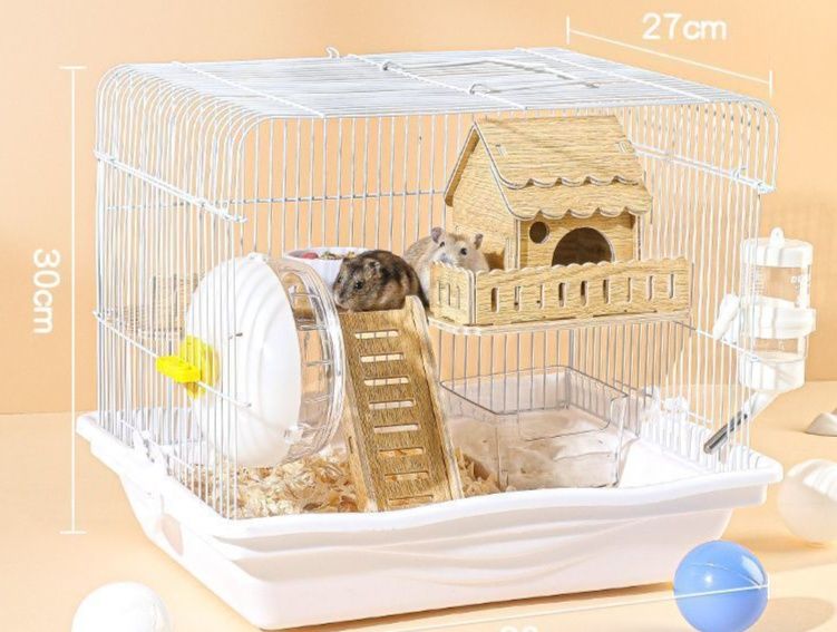 ハムスターケージ ハムスター用大型金属網ケージ アクセサリー付き