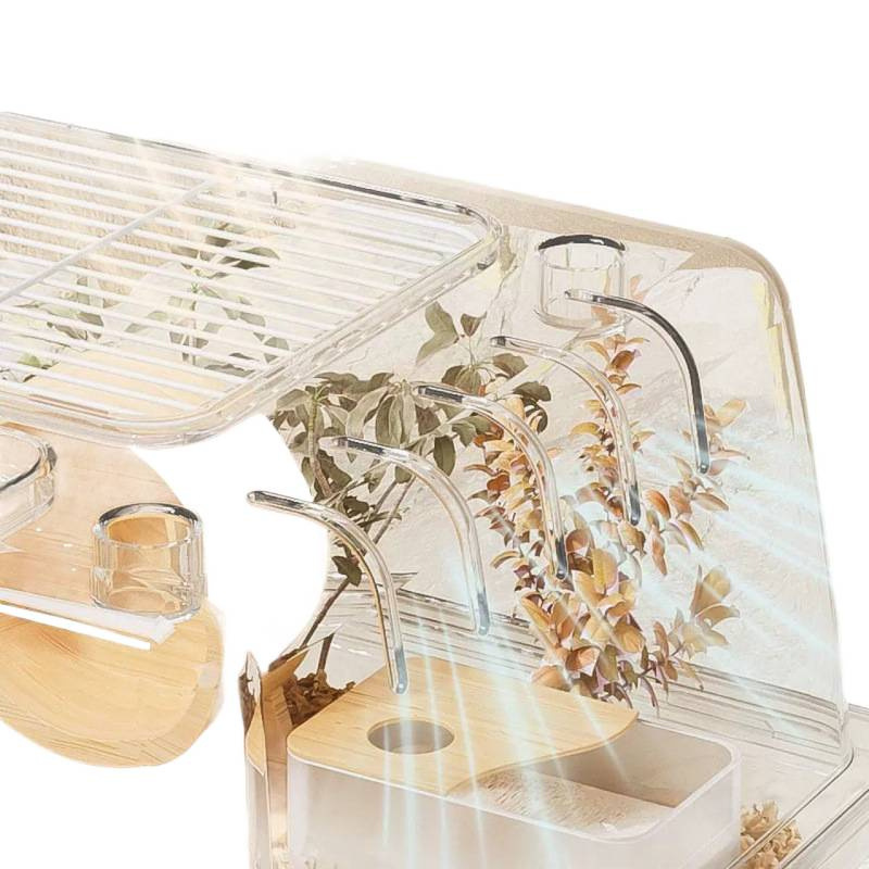 ハムスターケージ 多機能設計透明プラスチックハムスター飼育ケージ