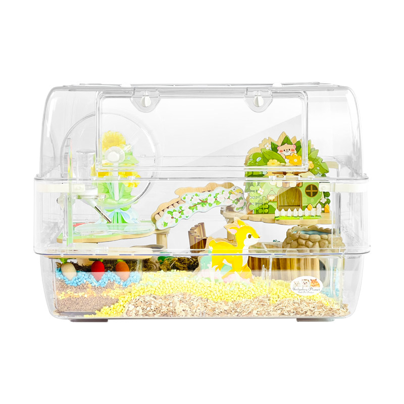 ハムスターケージ 透明回し車付きハムスター飼育ケージ