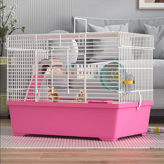 ハムスターケージ 二階建て構造の広々快適ハムスターケージ網