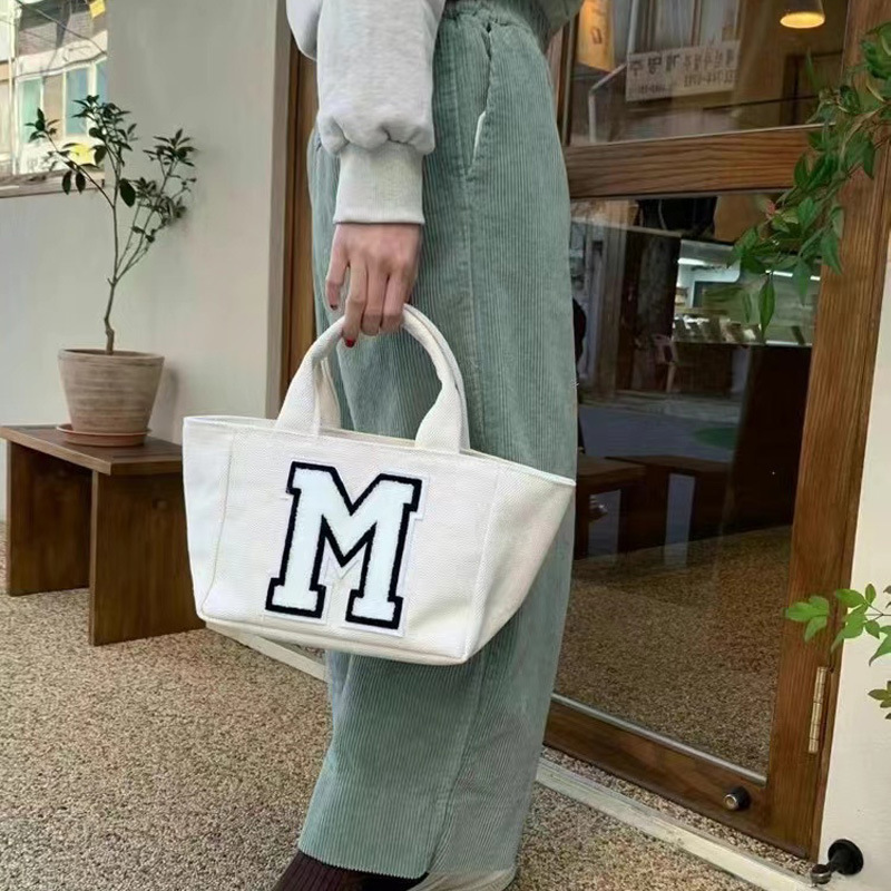 帆布バッグ イニシャル刺繍ミニ帆布トートバッグ