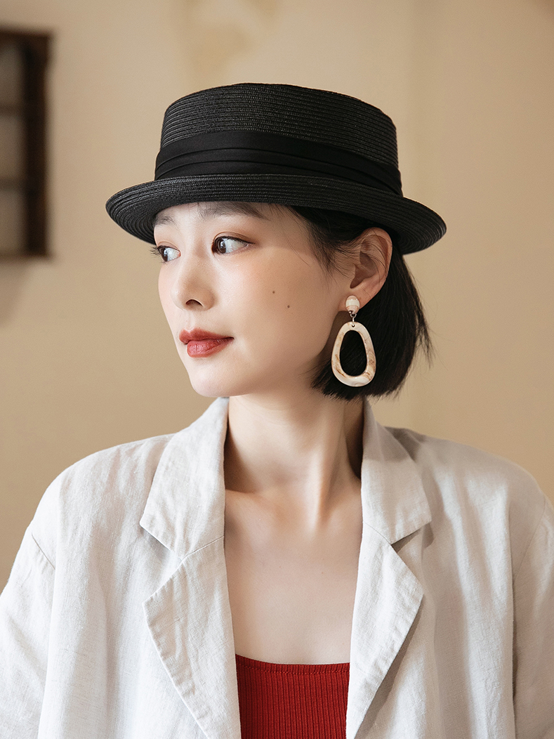 帽子 レディース クラシカル麦わらカンカン帽