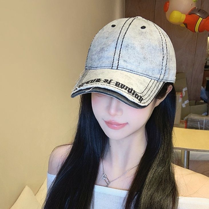 帽子 レディース ヴィンテージ風デニムキャップ