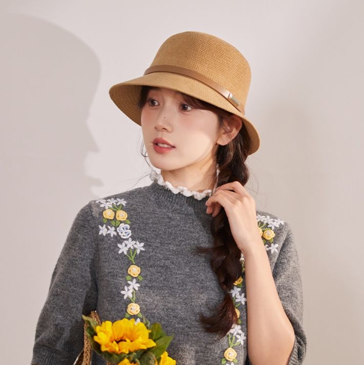 帽子 レディース シンプル上品　麦わらハット