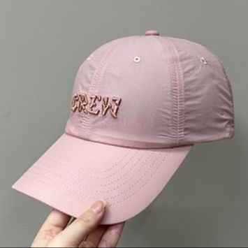 帽子 レディース 軽やか刺繍入りクルーキャップ