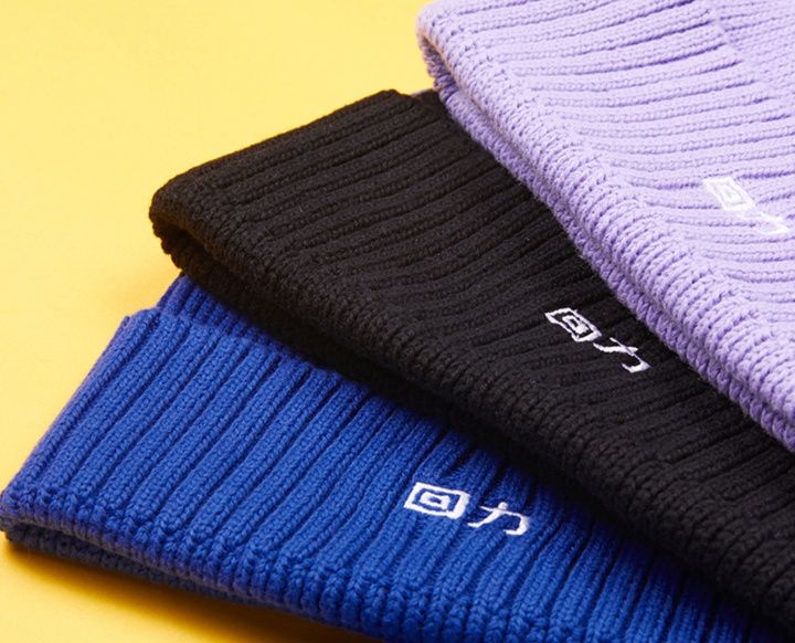 帽子 レディース シンプル刺繍ニット帽