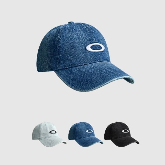 帽子 レディース デニム素材 楕円ロゴ キャップ