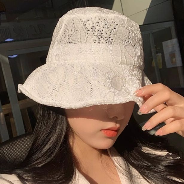 帽子 レディース 優美レース編みバケットハット