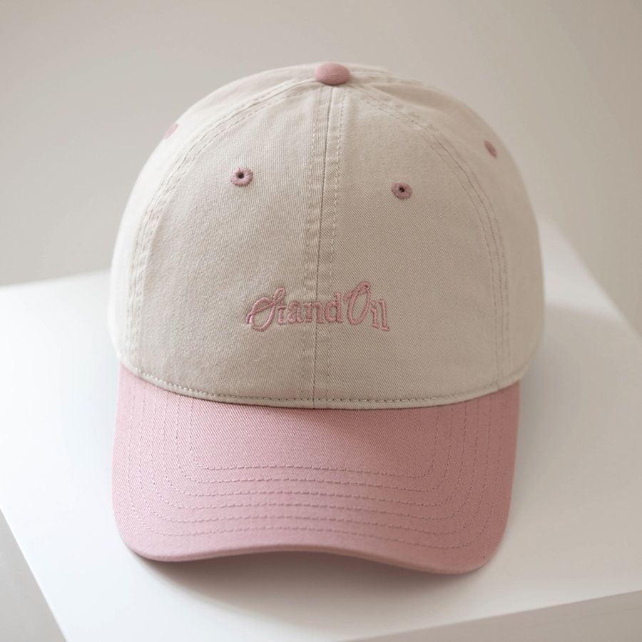 帽子 レディース ツートーン刺繍入りスポーティキャップ