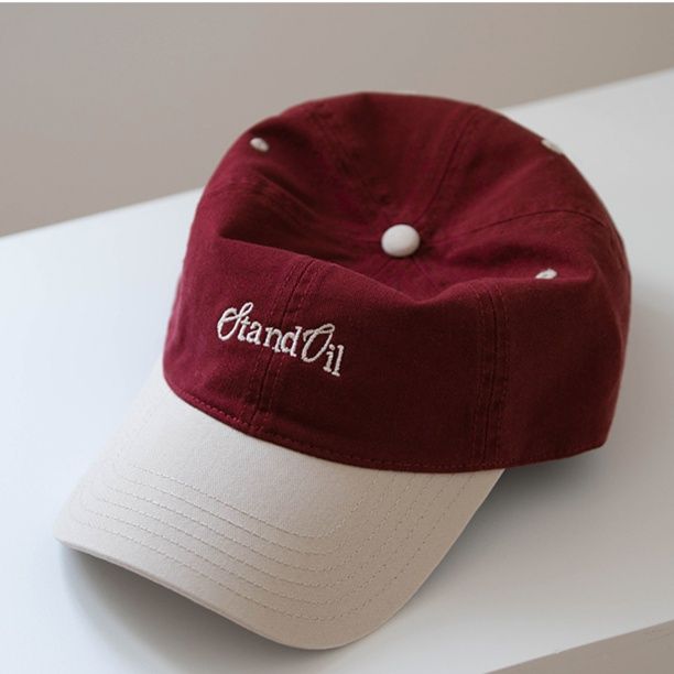 帽子 レディース ツートーン刺繍入りスポーティキャップ